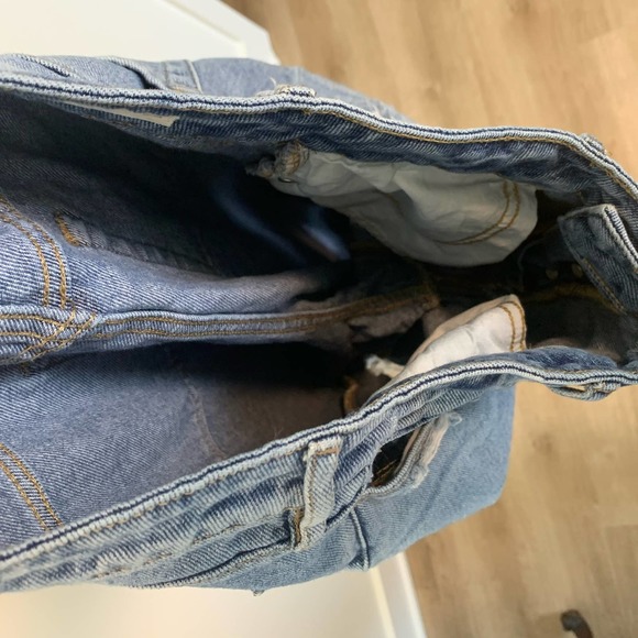 Pacsun Women Mom Jean Size 27 Blue Distressed 100% Cotton Button-fly Medium Wash - Picture 15 of 16